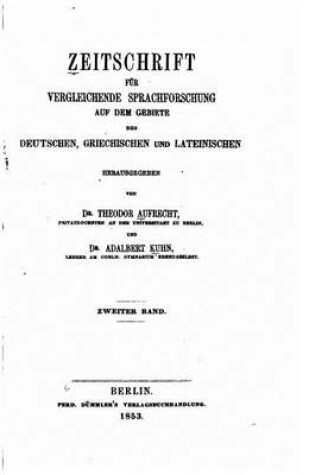 Cover of Zeitschrift fur vergleichende Sprachforschung