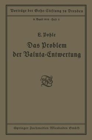 Cover of Das Problem der Valuta-Entwertung