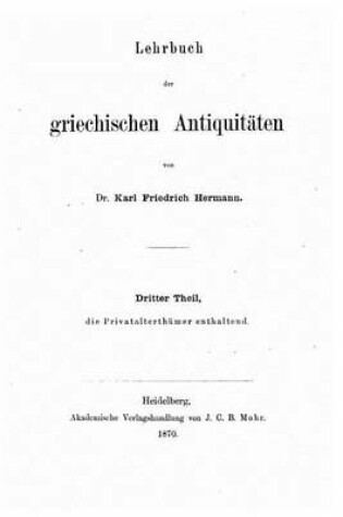 Cover of Lehrbuch der Griechen Antiquitaten