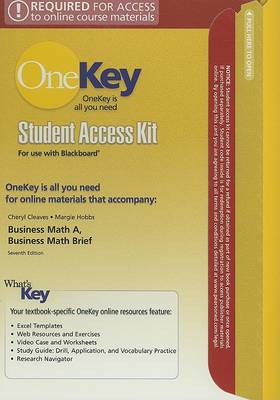 Book cover for OneKey Blackboard, Student Access Kit, Business Math, Complete w/CD Study Guide PH Math Tutor Package