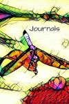 Book cover for Pretty Purple Amber Dragonfly Lover's Cute Blank Lined Journal for daily thoughts Notebook