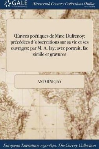 Cover of Oeuvres Poetiques de Mme Dufrenoy