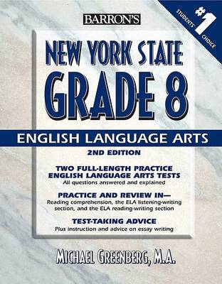 Book cover for Barron's New York State Grade 8 English Language Arts Test