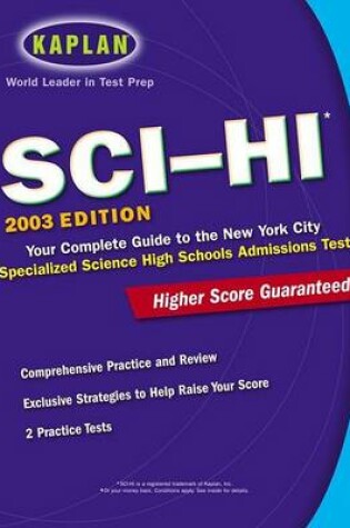 Cover of Kaplan Sci-Hi Admissions Test 2003