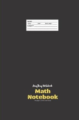 Cover of Math Notebook - 7x10 1inch box - Big Square Notebook - AmyTmy Notebook - 50 pages - 7.44 x 9.69 inch - Matte Cover
