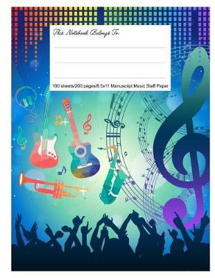 Book cover for Staff Paper Blank Manuscript Musical Notebook, 12 Staves, 8.5.X 11, Music Beats