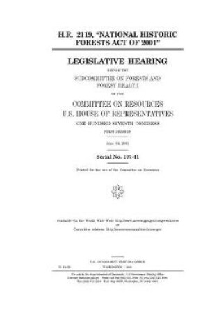 Cover of H.R. 2119, "National Historic Forests Act of 2001"