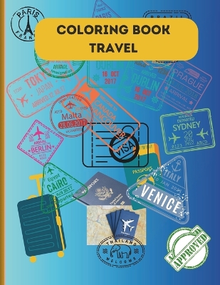 Book cover for ADULT COLORING BOOK - Travel