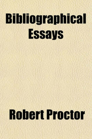 Cover of Bibliographical Essays