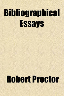 Book cover for Bibliographical Essays