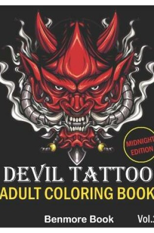 Cover of Devil Tattoo Adult Coloring Book Midnight Edition