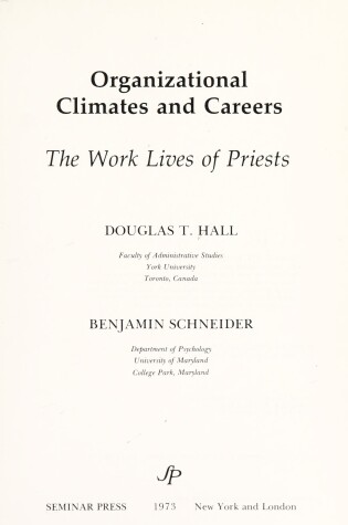 Cover of Organization Climates and Careers