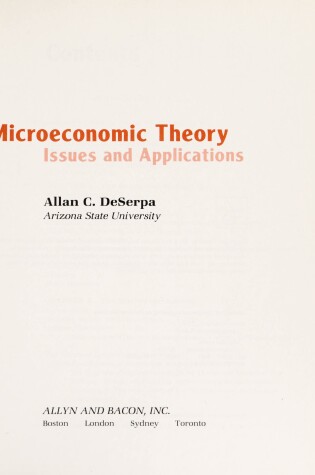 Cover of Microeconomic Theory