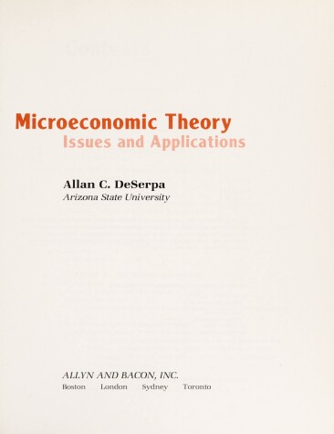 Book cover for Microeconomic Theory