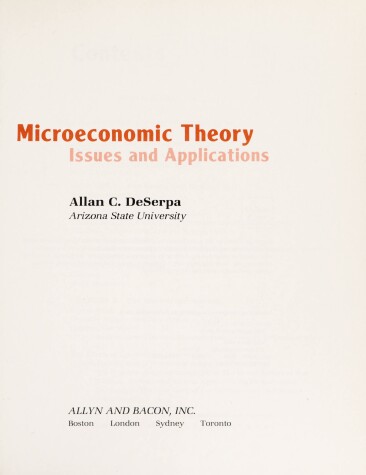 Cover of Microeconomic Theory