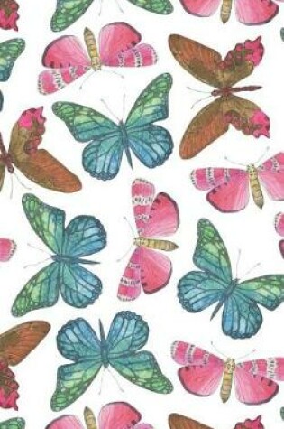 Cover of Colorful Pink and Blue Butterflies - Lined Notebook with Margins - 5x8