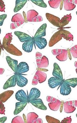 Book cover for Colorful Pink and Blue Butterflies - Lined Notebook with Margins - 5x8