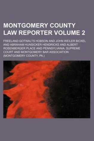 Cover of Montgomery County Law Reporter Volume 2