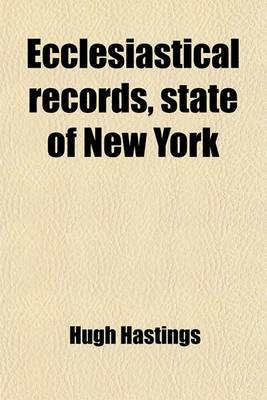 Book cover for Ecclesiastical Records, State of New York