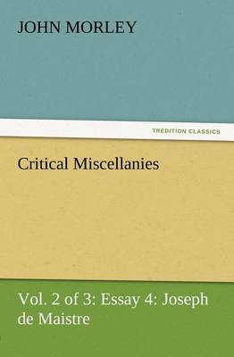 Book cover for Critical Miscellanies (Vol. 2 of 3) Essay 4