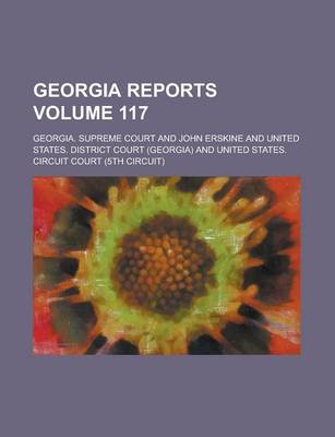 Book cover for Georgia Reports Volume 117