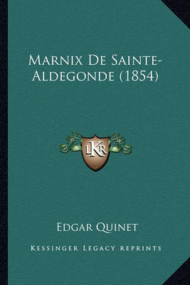 Book cover for Marnix de Sainte-Aldegonde (1854)