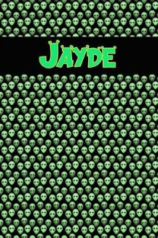 Cover of 120 Page Handwriting Practice Book with Green Alien Cover Jayde