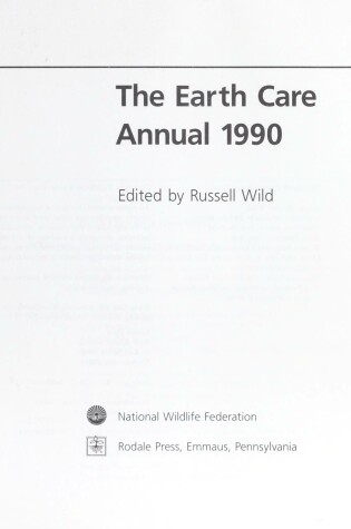 Cover of Earth Care Annual 1990