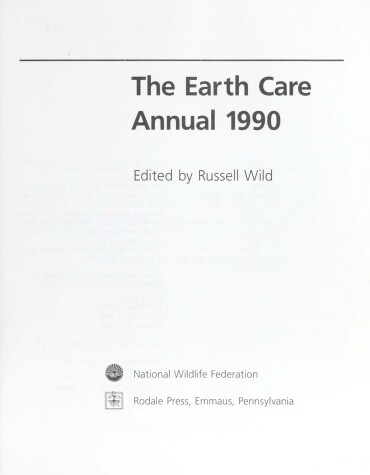 Book cover for Earth Care Annual 1990