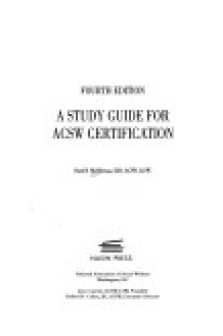 Cover of A Study Guide for Acsw Certification