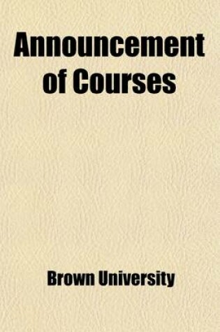 Cover of Announcement of Courses