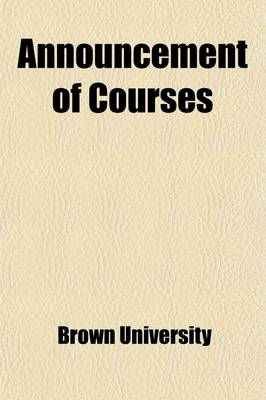 Book cover for Announcement of Courses