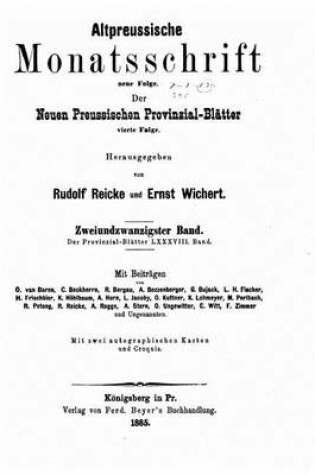 Cover of Altpreussische Monatsschrift