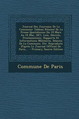 Cover of Journal Des Journaux de La Commune