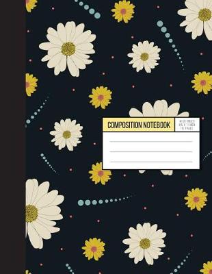 Book cover for daisy notebook in Gray background - Wild Ruled Papaer