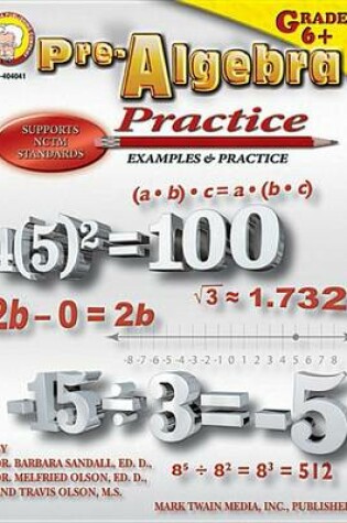 Cover of Pre-Algebra Practice Book, Grades 6 - 8