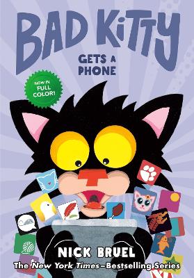Book cover for Bad Kitty Gets a Phone (Graphic Novel)
