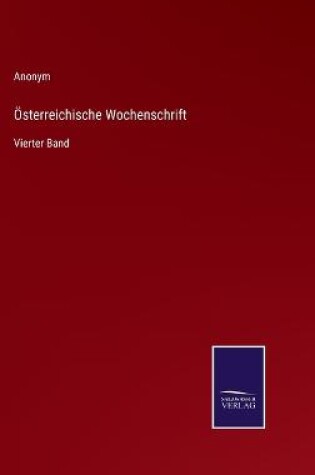 Cover of Österreichische Wochenschrift