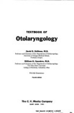 Cover of Textbook of Otolaryngology