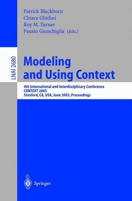 Book cover for Modeling and Using Context
