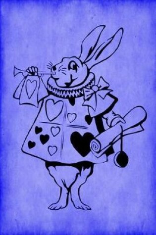 Cover of Alice in Wonderland Journal - White Rabbit With Trumpet (Blue)