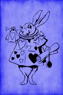 Book cover for Alice in Wonderland Journal - White Rabbit With Trumpet (Blue)