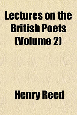 Book cover for Lectures on the British Poets Volume 2