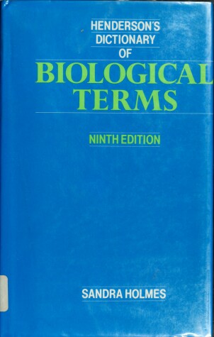 Book cover for Henderson's Dictionary of Biological Terms