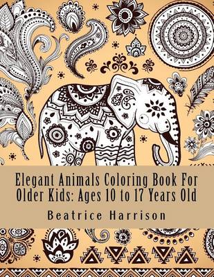 Book cover for Elegant Animals Coloring Book for Older Kids