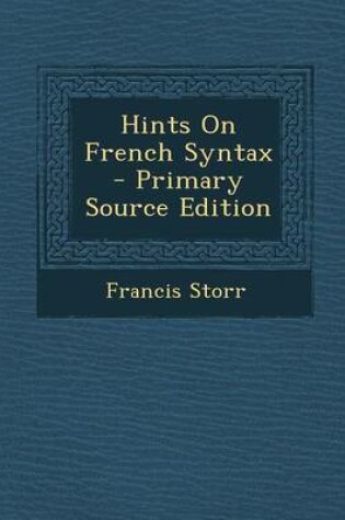 Cover of Hints on French Syntax