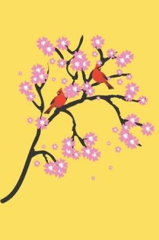 Cover of Cherry Blossoms And Cardinal Red Birds Journal Notebook