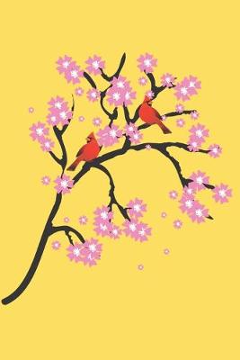 Book cover for Cherry Blossoms And Cardinal Red Birds Journal Notebook