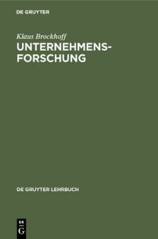 Cover of Unternehmensforschung