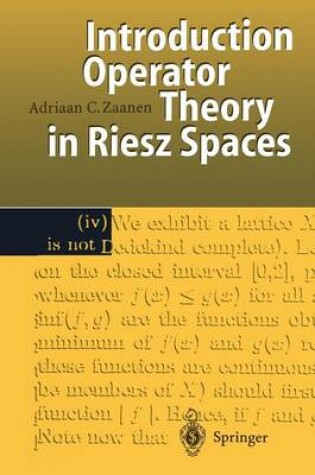 Cover of Introduction to Operator Theory in Riesz Spaces